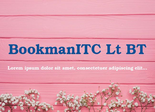 BookmanITC Lt BT example